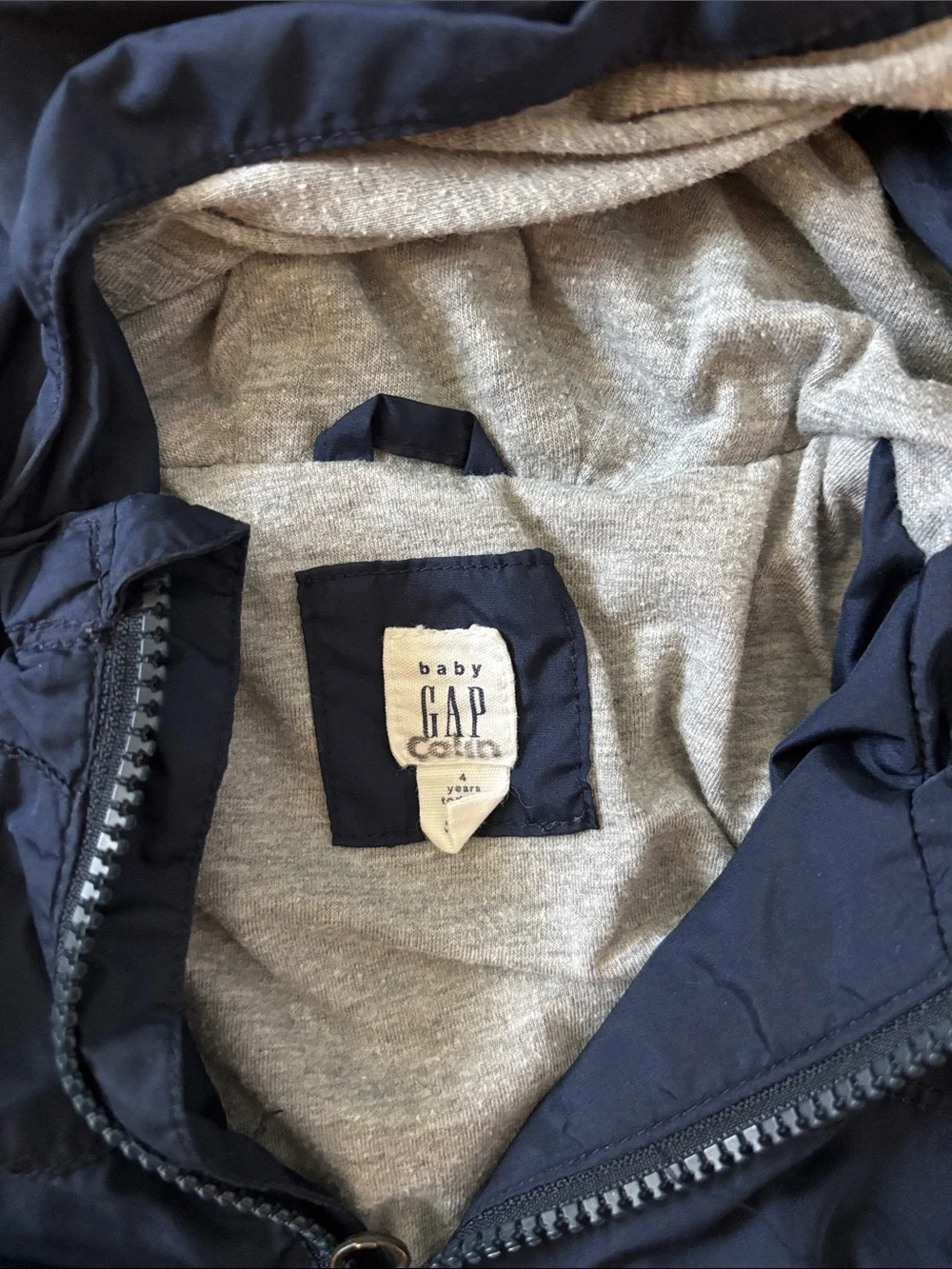 GAP Kids Navy Hooded Jacket with Gray Lining